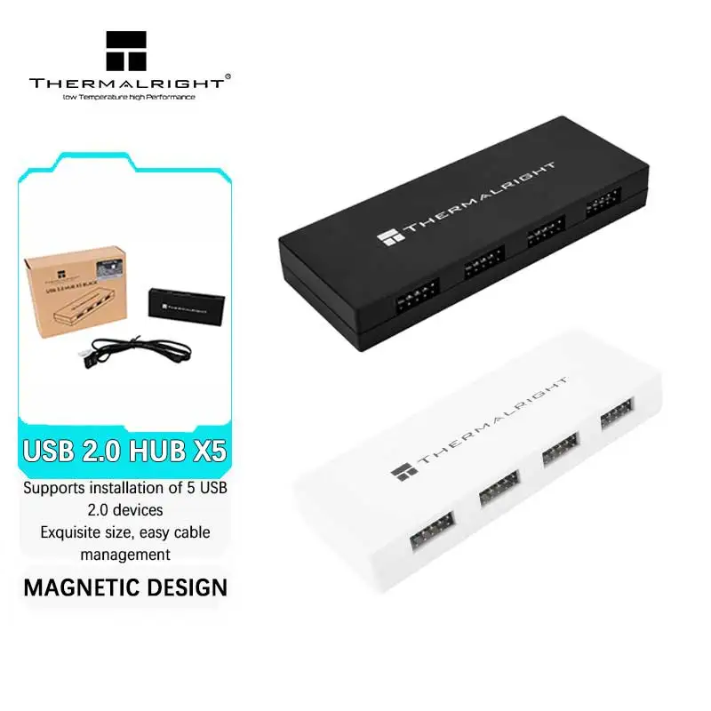 

Thermalright USB 2.0 HUB X5 5 ports 9-pin USB hub solves the problem of insufficient USB 2.0 on the motherboard
