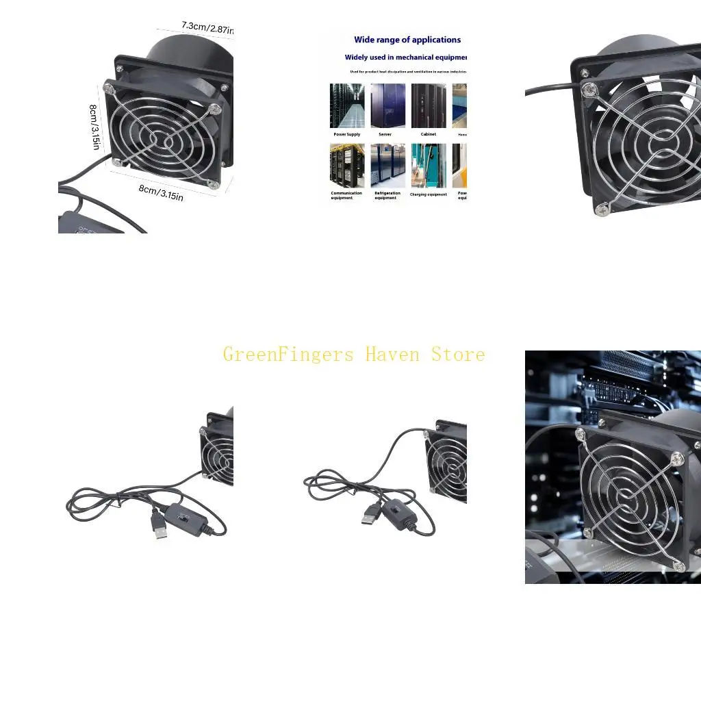 F68D Workshop DIY Ventilation Fan USB 5V 3000RPM Motor 50CFM 75mm Duct