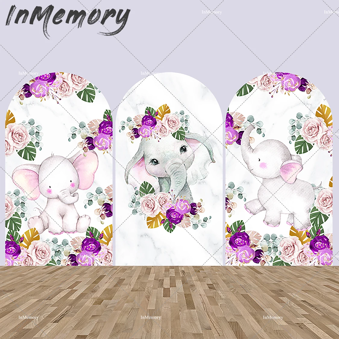 

Floral Baby Shower Chiara Backdrop Arch Wall Cover Purple Girl Birthday Pary Decora Photography Background Photobooth