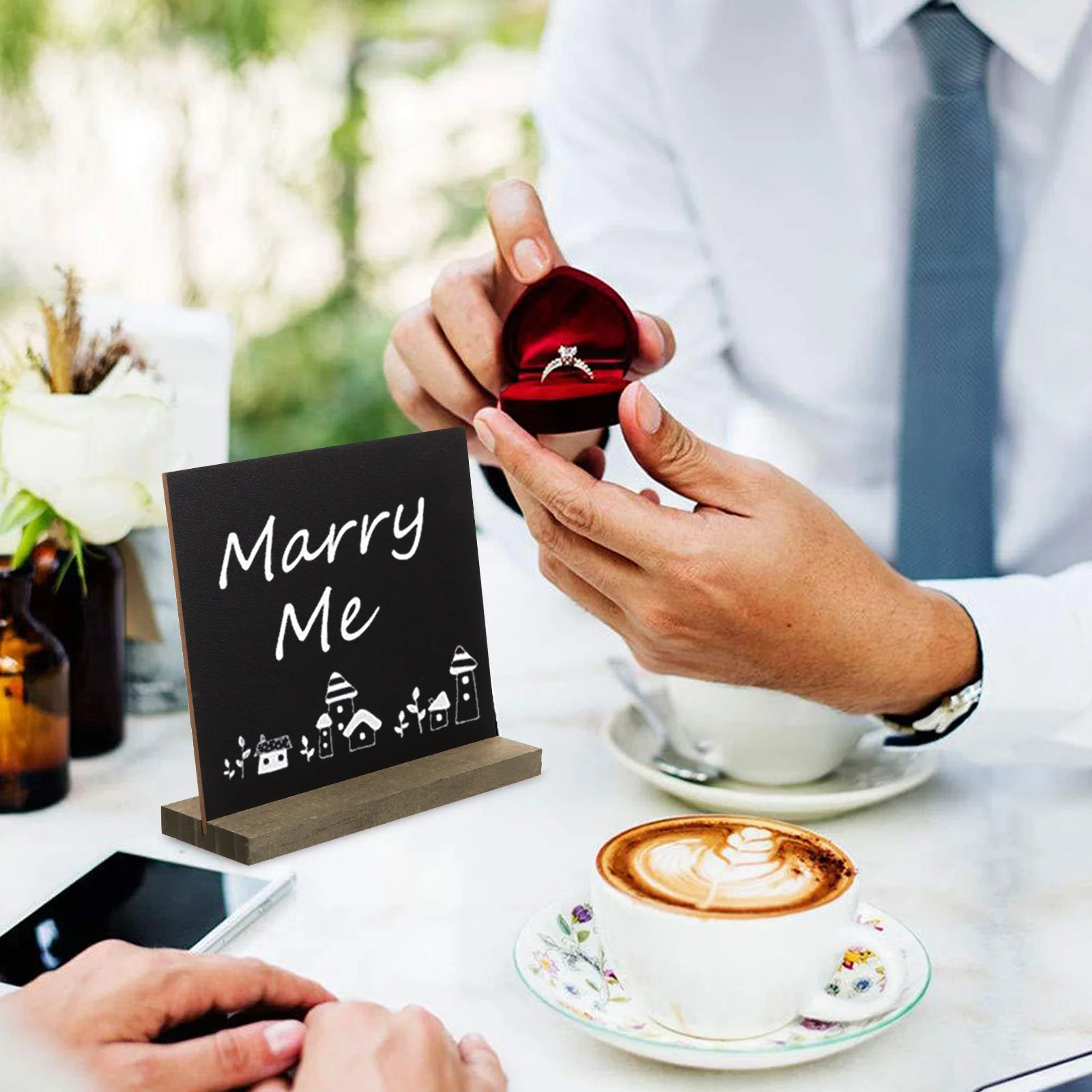 10pcs Wooden Mini Chalkboard Set Density Board Material Retro Design Memo Board Decor Home Kitchen Classroom Church