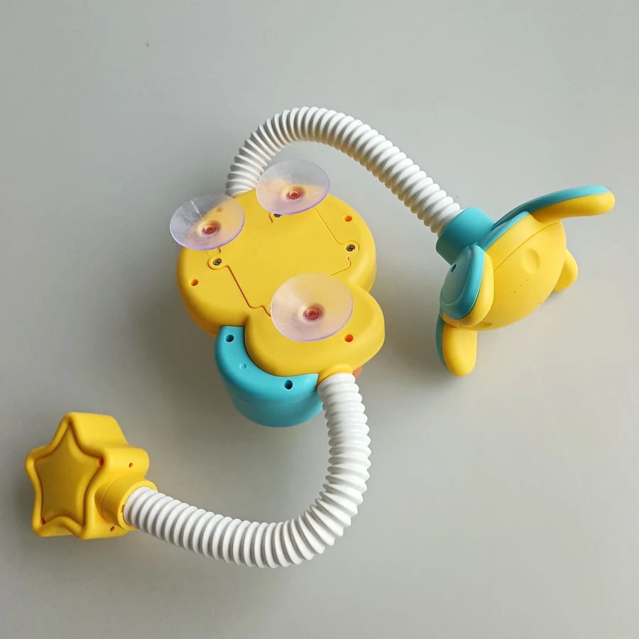 Giocattolo per baby shower con getto d'acqua, modello di fiore di anatroccolo, rubinetto rotante, doccia elettrica, getto d'acqua, nuoto, baby shower