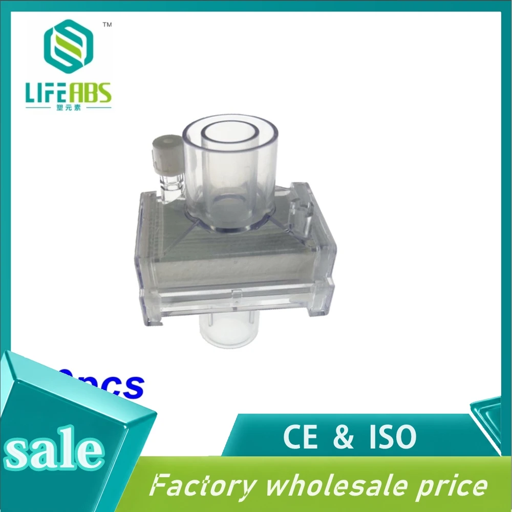 5PCS Bacterial Viral Filter  Hepa Filter for Adult, Connector 22m/15f-22f/15m, Tidal Volume:200ml-1500ml,With Gas Sampling Port.