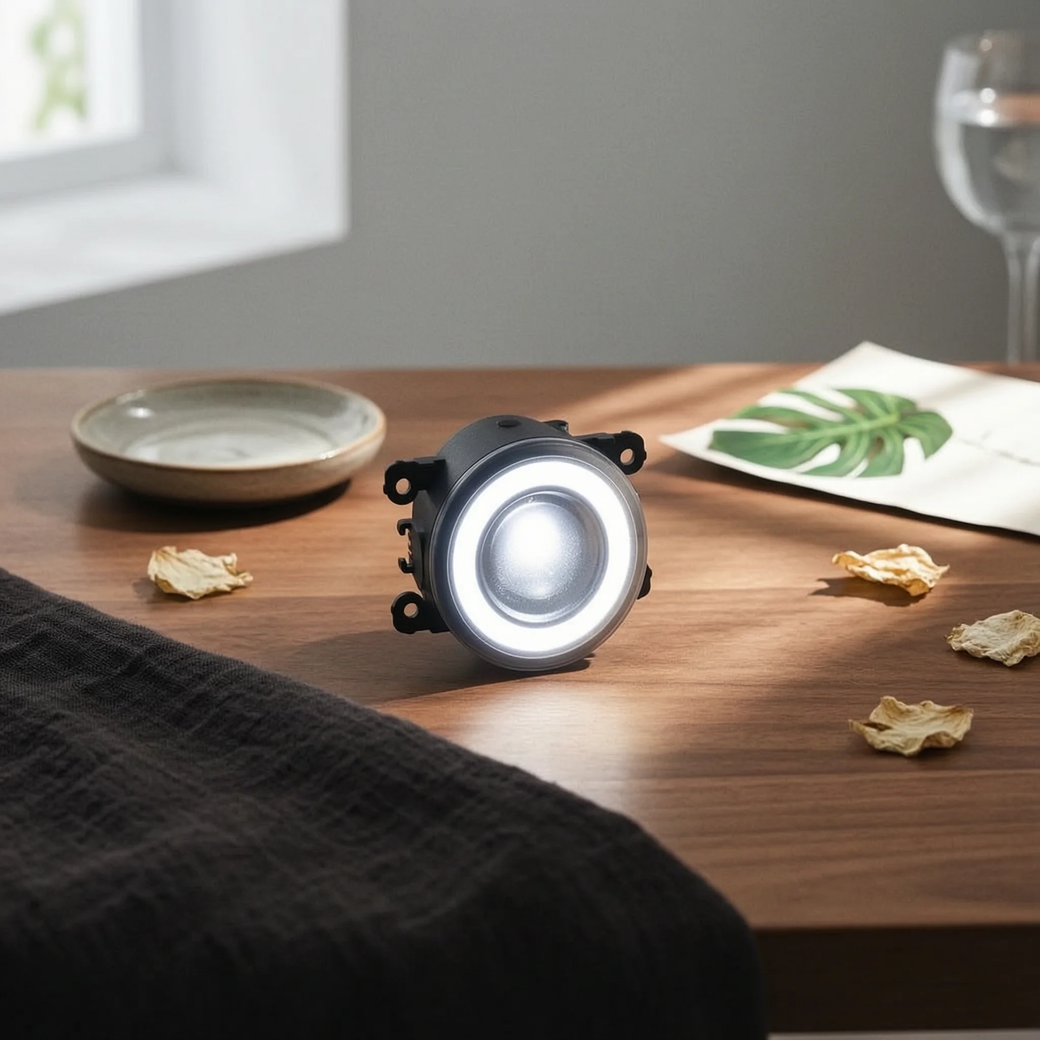 Round Fog Light Projector Lens Halo Ring Design Bright LED Black Housing for JB43 2018 2020 Vehicle Upgrade