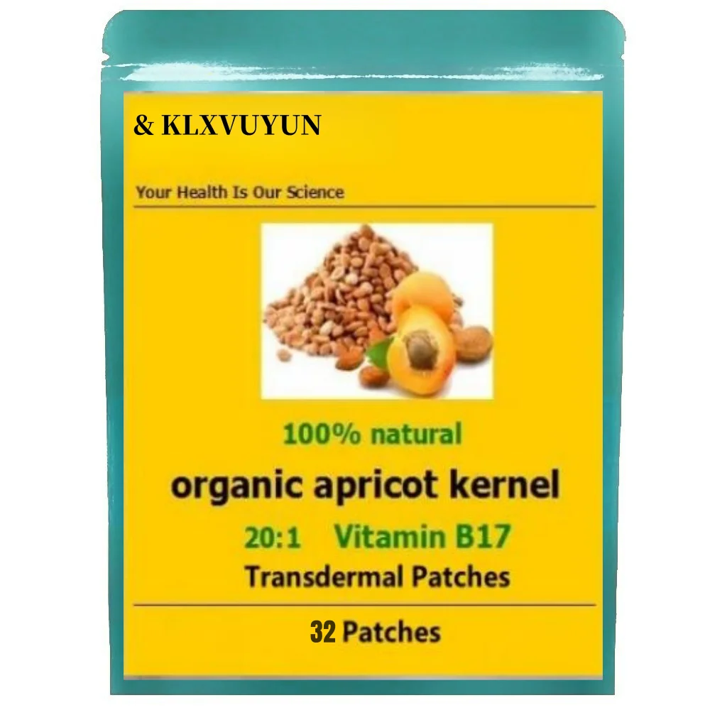 Organic Bitter Apricot Apricot Vitamin B17 Transdermal Patches, Made in USA, 2 Months Supply