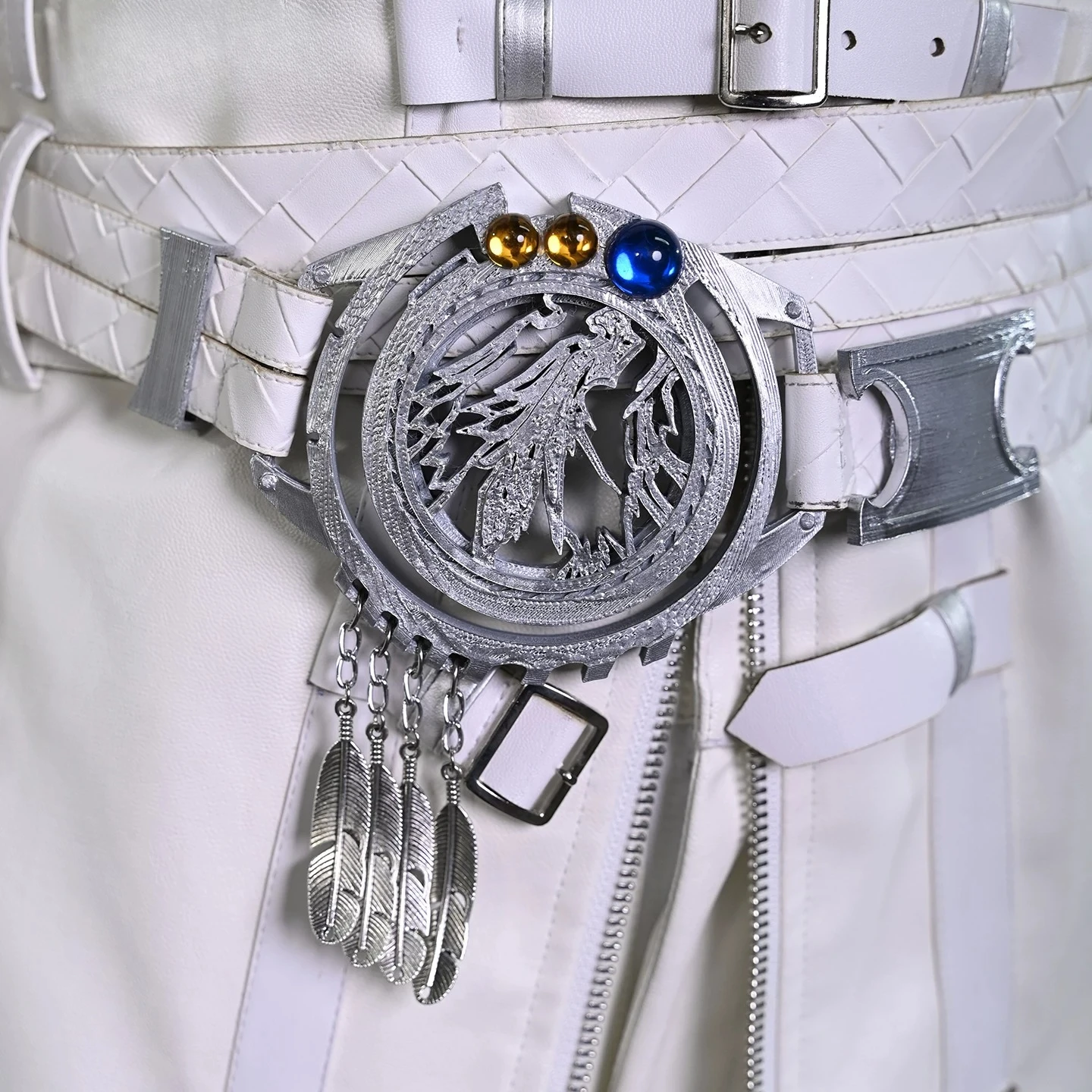 Sephiroth Pure Angle Fantasy White Pauldrons FFVII Cosplay Costume Full Set for Men Halloween Comic Con Role Play Anime Outfit view 5
