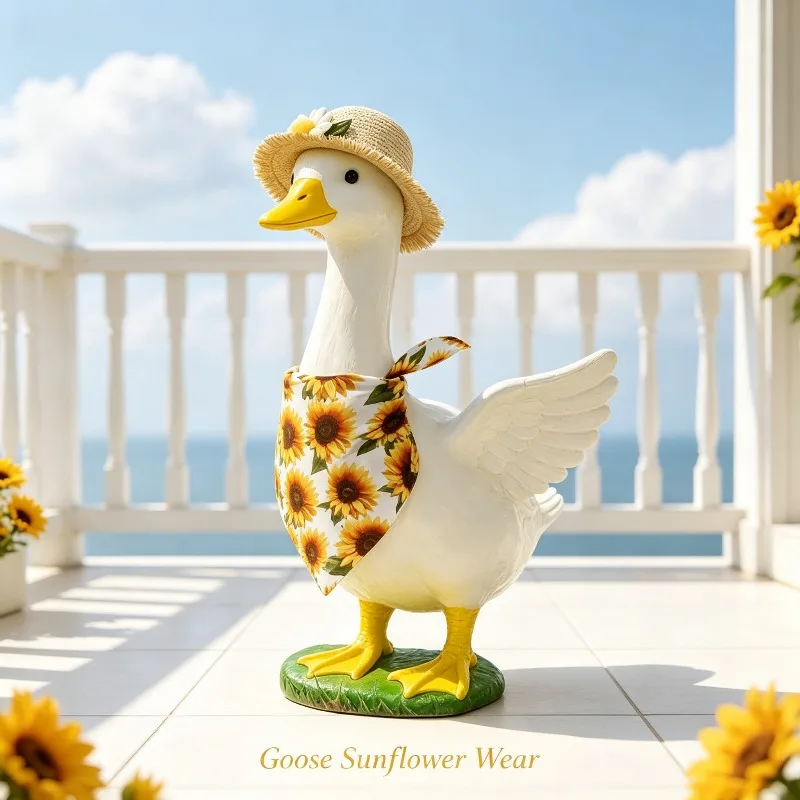 Porch Goose Statue 23 Inch Halloween Costume Set Farmhouse Style Witch Outfit With Hat For Yard Garden Decor Without Goose