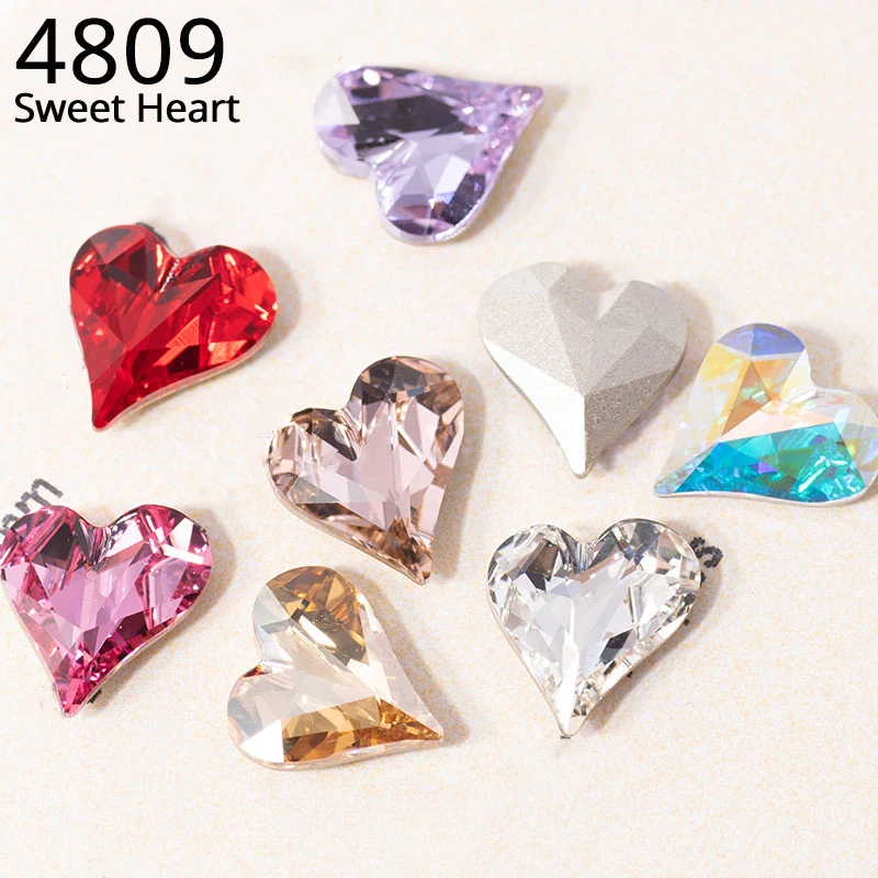 4809 Sweet Heart Fancy Stone Nail Art cristalli dall\'austria Glitter strass per collana orecchini creazione di gioielli 13x12mm