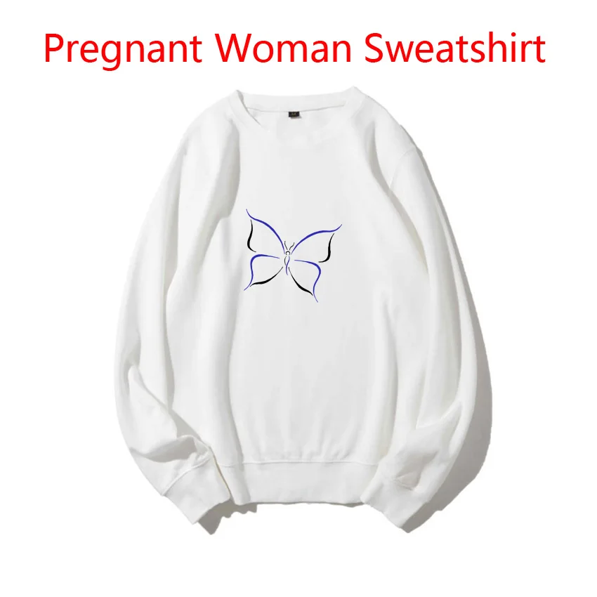 

Maternity Women Sweaters Butterfly Funny Cute Sweet Print Spring Autumn Fashion Pullover Pregnant Woman Sweatshirt Customized