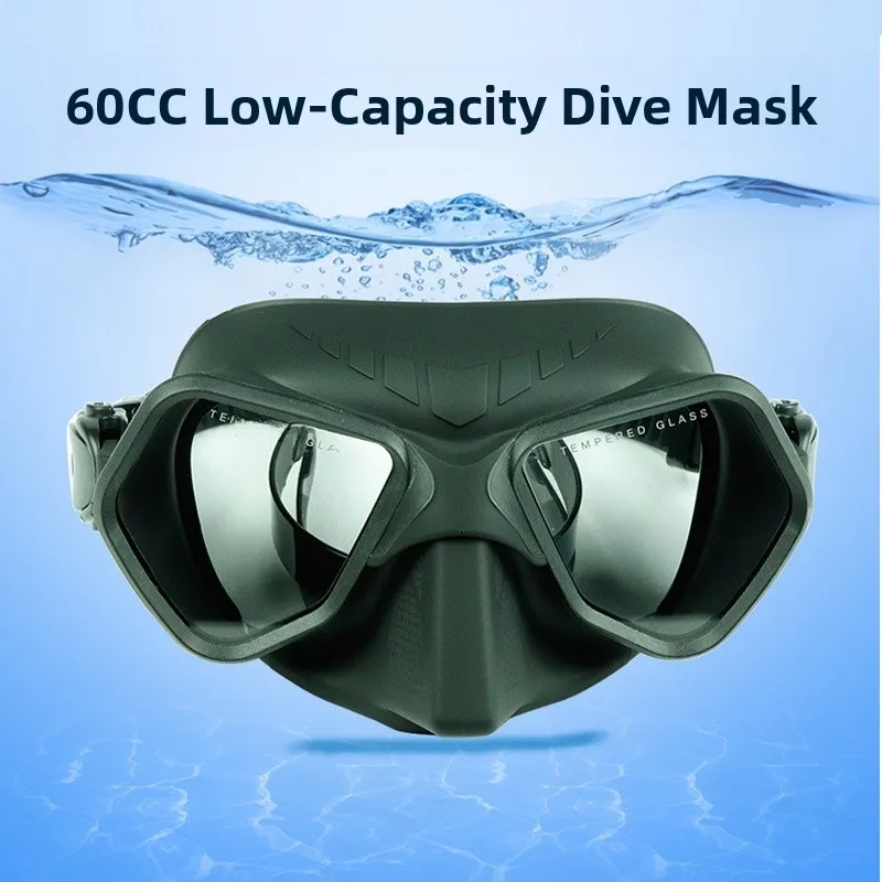 

60cc Low Volume Snorkeling Diving Mask Inteated Design High Defn Anti-Fog Single Face Mask for Scuba Diving And Travel