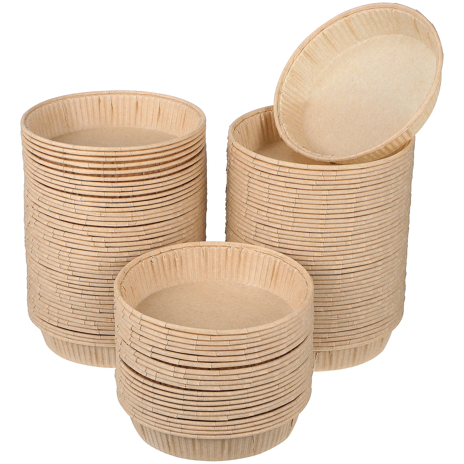 100 Pcs Baking Cake Paper Mold Tart Pans for Hardware Lampshades Container Trays Food Grade Parchment Quiche Baby Wicker