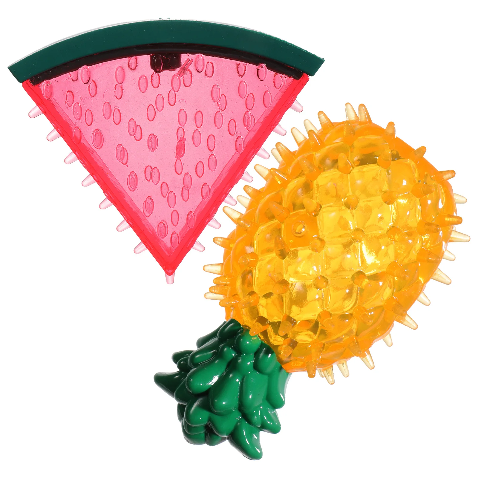 

2Pcs Freezable Fruit Shaped Pet Teether Cooling Smooth Biting Resistant Easy Clean Enhance Interaction Small Medium
