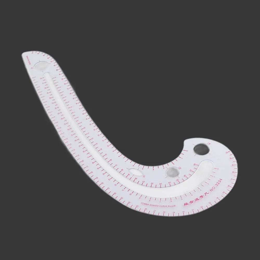 4pcs Durable Lightweight French Curve Ruler Plastic Comma Shaped Dressmaking Yardstick Curve Ruler Set For Designers