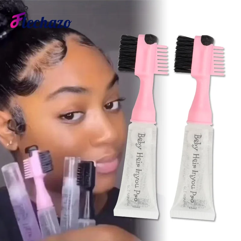 New 3 in 1 Edge Control Brush for Hair, Baby Hair Brush with Gel Ins for Women Girls Hair Styling Tools Edge Toothbrush