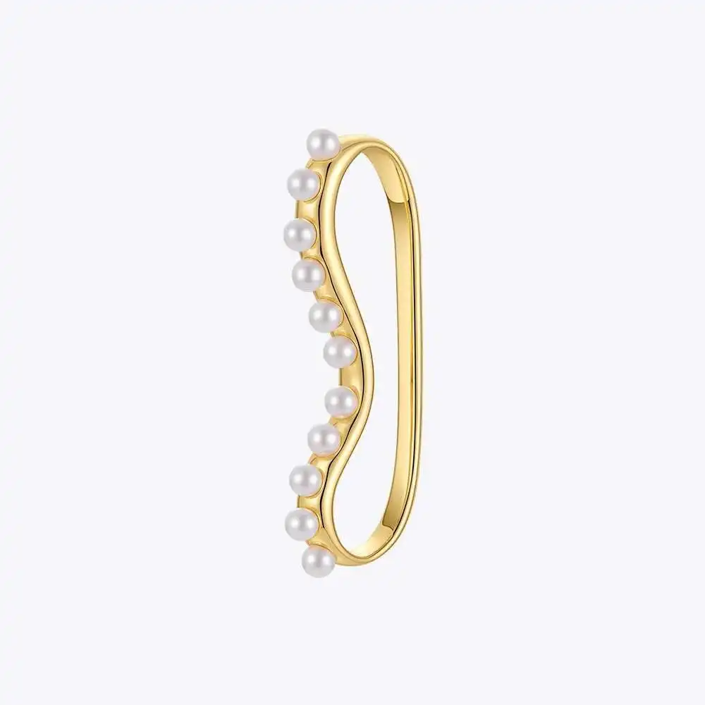 

ENFASHION Pearls Ear Cuffs For Non Pierced Ears Gold Color Earrings For Women 2021 Fashion Jewelry Kolczyki Friends Gift E1284