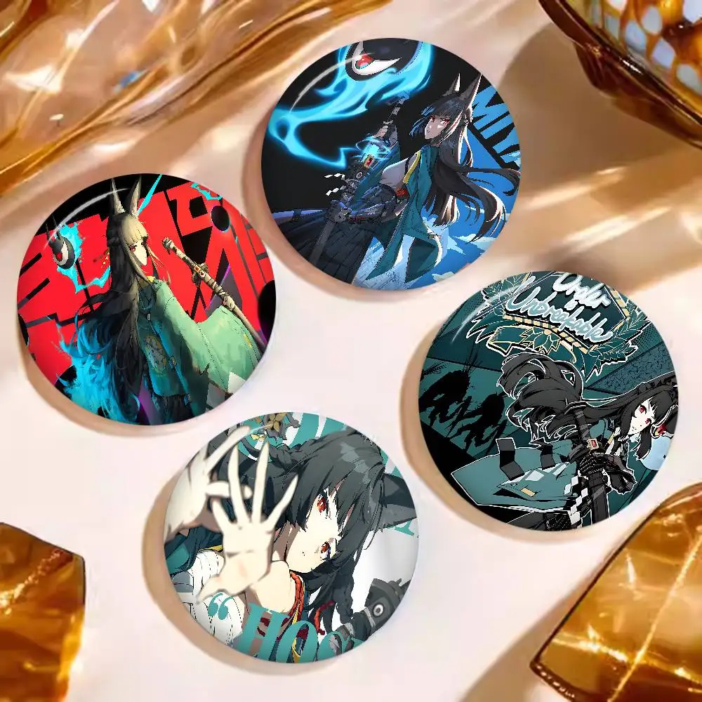 Anime Girl Hoshimi Miyabi Cartoon Brooches Anime Badge Round Handmade Brooch Lapel Pins Jewelry for Backpack Clothes Gifts