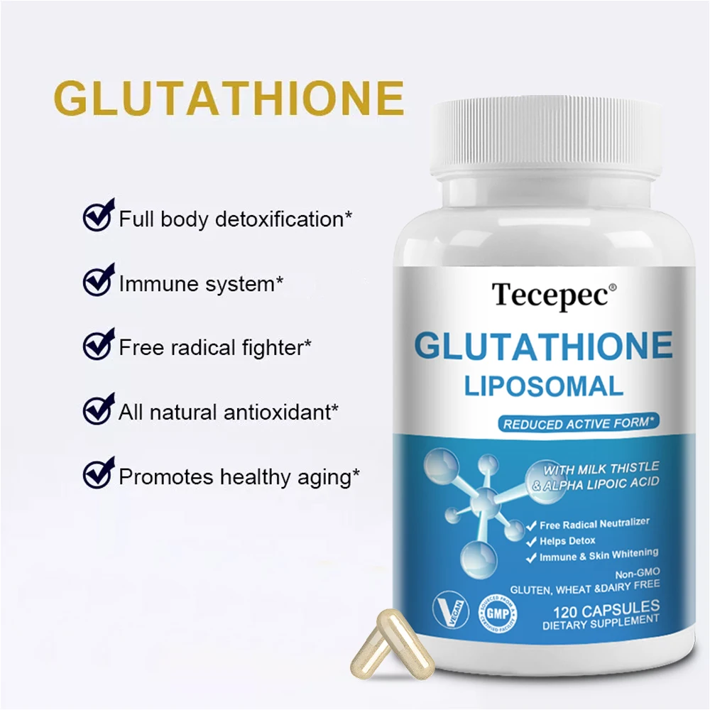 Glutathione Liposomal Capsules 1000mg Skin Lightening Detoxification Anti-Aging Powerful Antioxidant