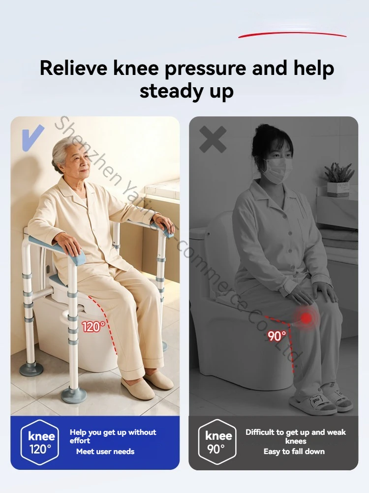 Elderly Pregnant Women Toilet Heightener Heightened Seat Cushion, Home Patients, Postoperative Toilet Assistance Armrest