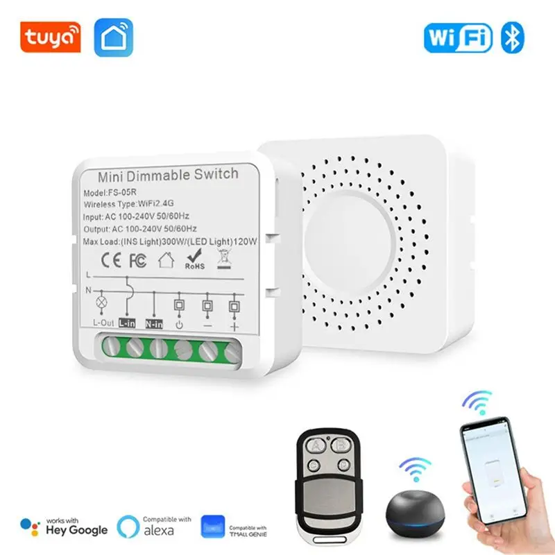 3X Tuya Wifi Smart Dimmers Switch Module Supports 2 Way Control LED Lights Dimmable Switch Work For Alexa Google Home