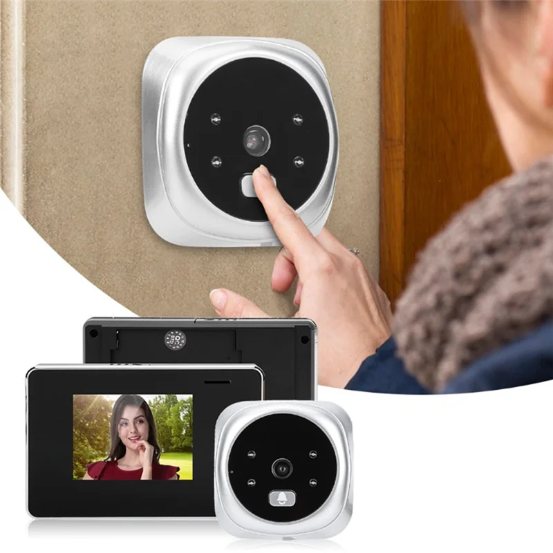 B03B-Home Monitoramento Anti-Roubo Campainha Eletrônica Olho de Gato Com Tela de 2,8 Polegadas Com Função de Vídeo e Foto