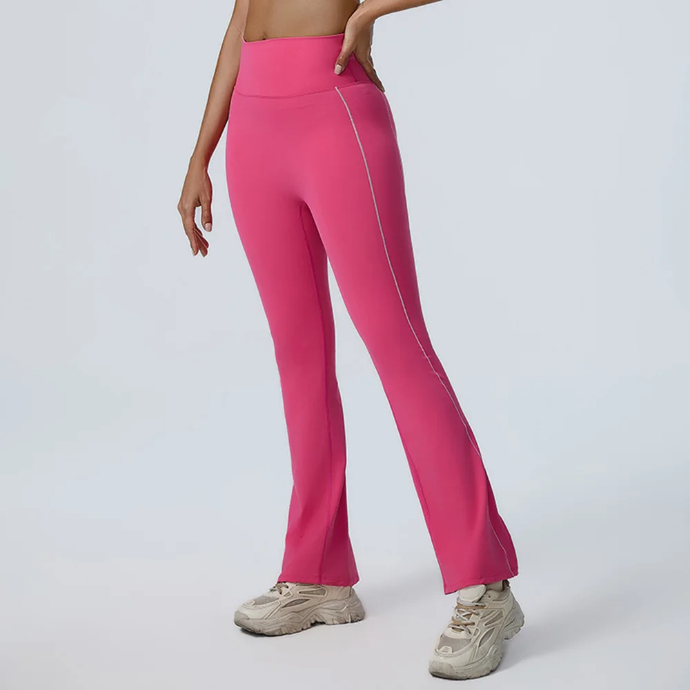 Mallas acampanadas para gimnasio, pantalones de Yoga para mujer, pantalones de Yoga con parte inferior acampanada, pantalones deportivos de cintura alta, pantalones de pierna ancha deportivos informales elásticos para gimnasio
