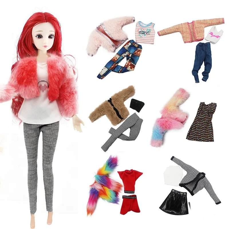 30CM Barbi Doll Clothes Sweater Coat Suit Fashion Skirt Doll Accessories (no Doll)