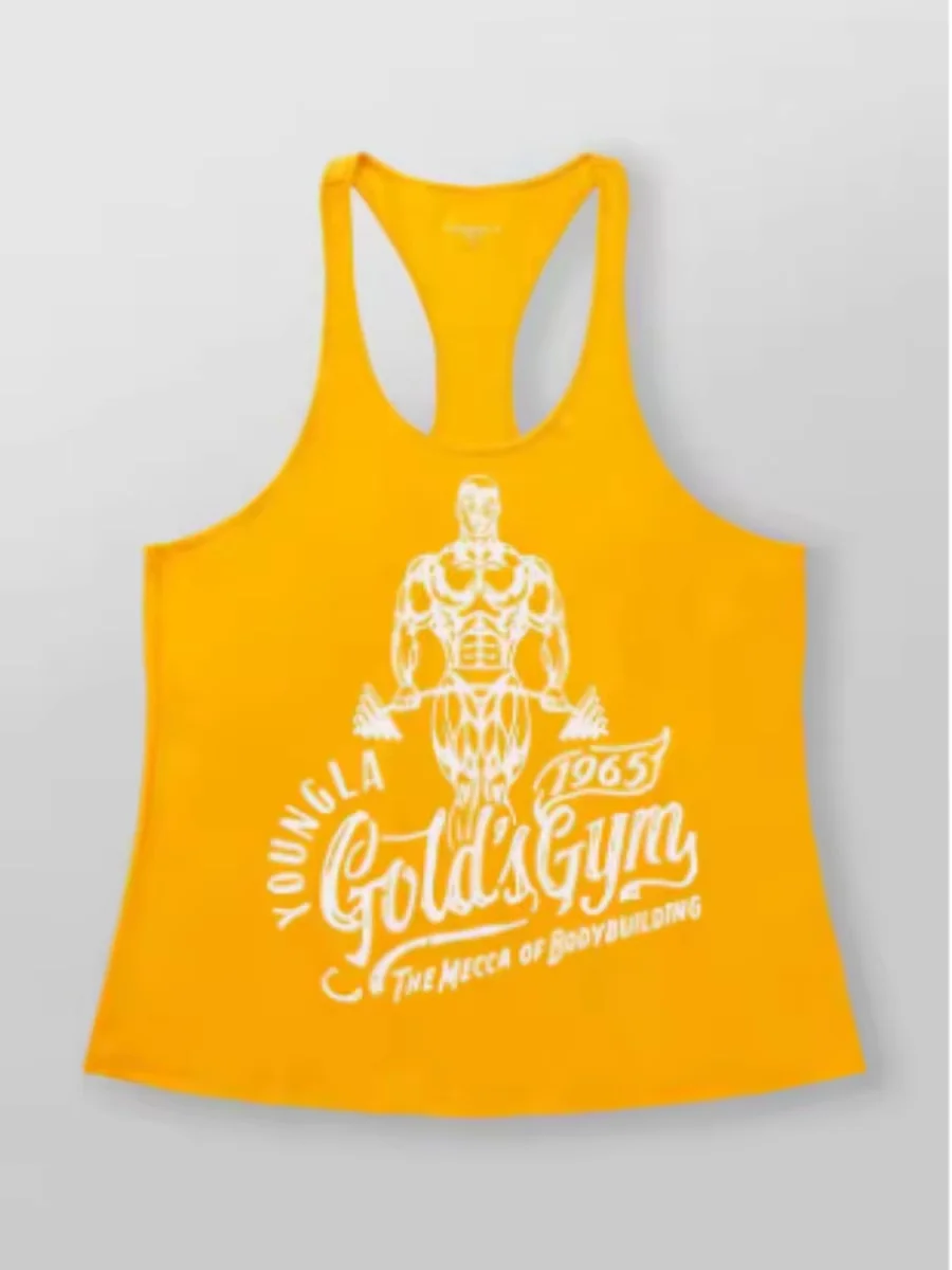 Explorer-vest voor volwassenen Nieuw herenvest voor buiten hardlooptraining sport fitness sneldrogend ademend katoenen top met print