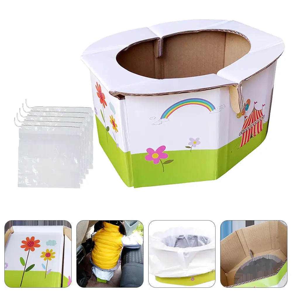 Foldable Baby Toilet Paper Travel Potty Trainer Portable Lightweight Compact Easy Use Outdoor Car Trip Disposable Safe Material