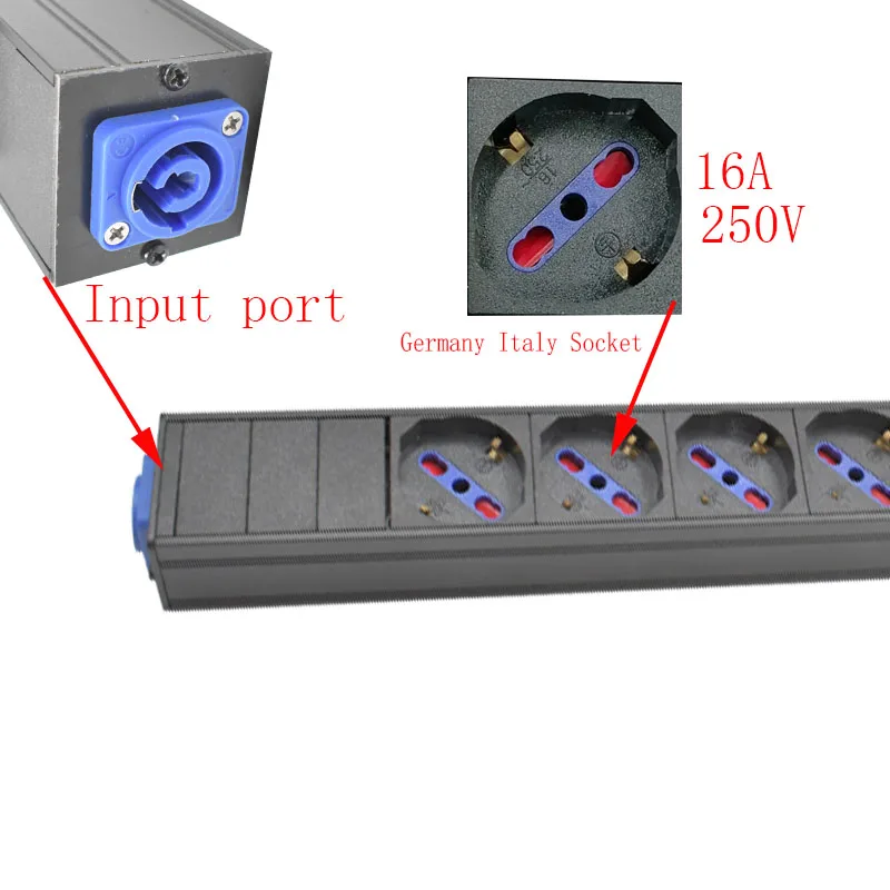 PDU Power Strips Schuko Powerlink Power Link Output Box with powercon inlet and outlet  Germany Italy  2-11AC  socket