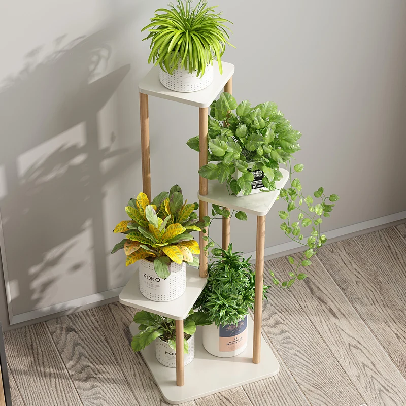 Light luxury flower stand, balcony shelf interior decoration, living room, simple flower pot shelf, floor-to-ceiling multi-layer