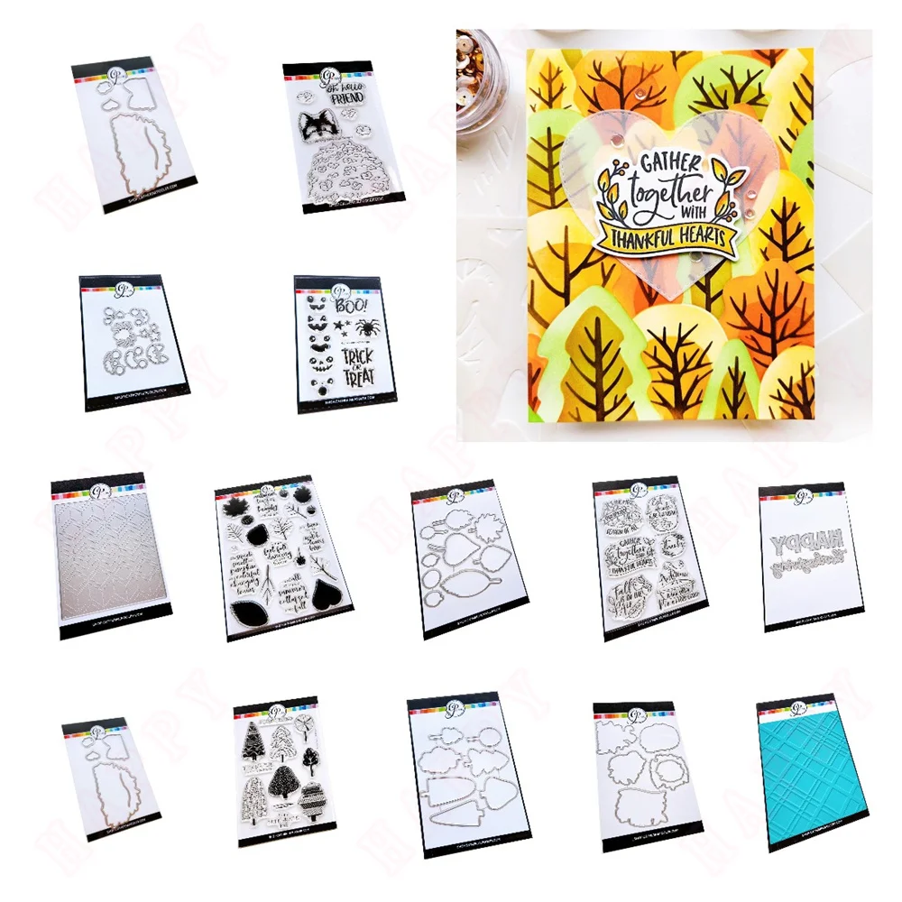 

2024 Arrival New Festive Fall Sentiments Stamp Set DIY Metal Cutting Dies Stencil Diary Scrapbooking Craft Engraving Making