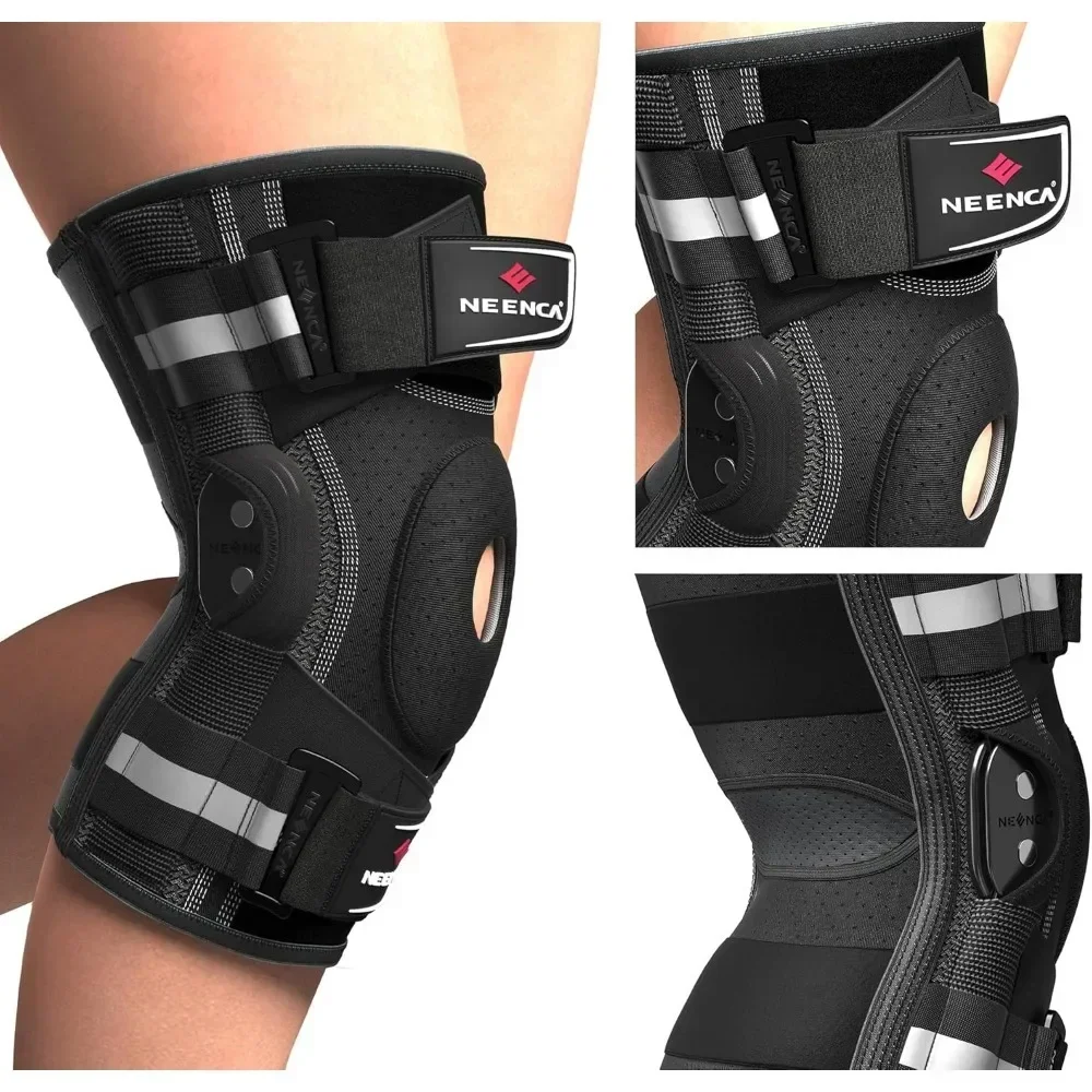 Professional Knee Brace for Knee Pain, Hinged Knee Support with Patented X-Strap Fixing System