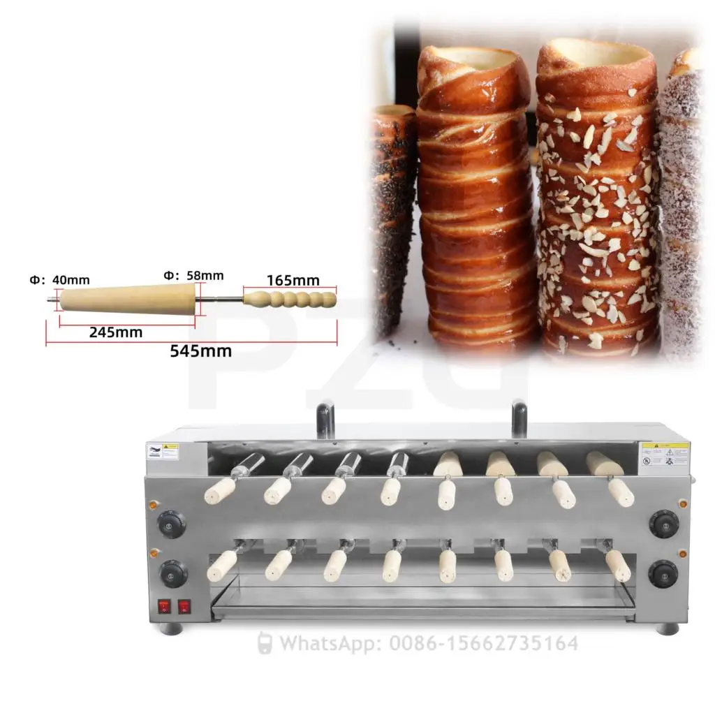 Double Layers Kurtos Kalacs Chimney Cake Oven Machine Chimney Cake Roller Grill Oven