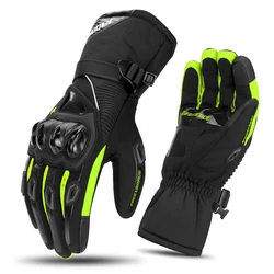 Luvas da motocicleta à prova dwaterproof água luvas da motocicleta engrossar velo luvas térmicas resistente ao desgaste guantes moto