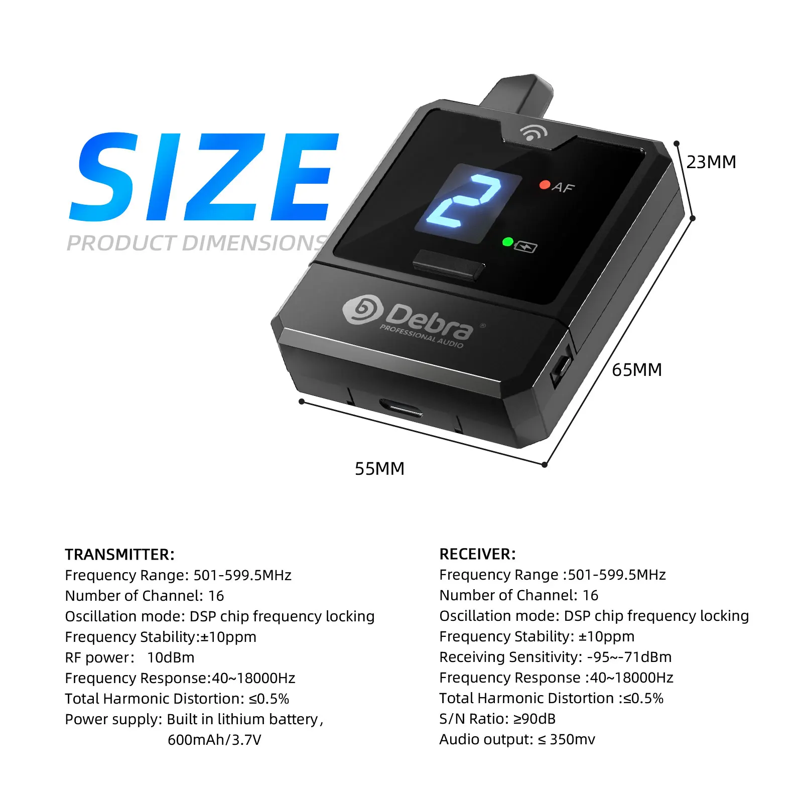 Debra UHF ER-Mini IEM In-Ear Monitor ระบบไร้สาย Stage Broadcast Sound Card กลางแจ้งสําหรับคอนเสิร์ตขนาดเล็ก โรงละคร