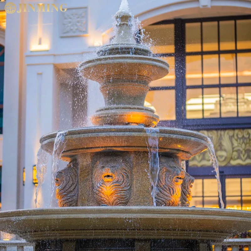 Customized Outdoor -Carved Fountains Marble and Blue Sculptures Handcrafted Crafts Deposit Only