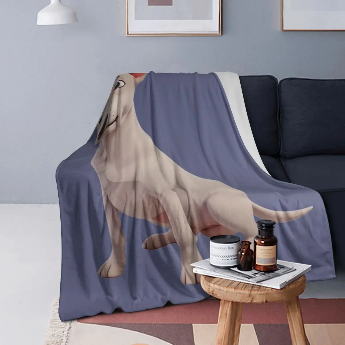 

Animated Bull Terrier In 3D Style Blanket Soft Warm Flannel Throw Blanket Cover for Bed Living room Picnic Travel Home Couch