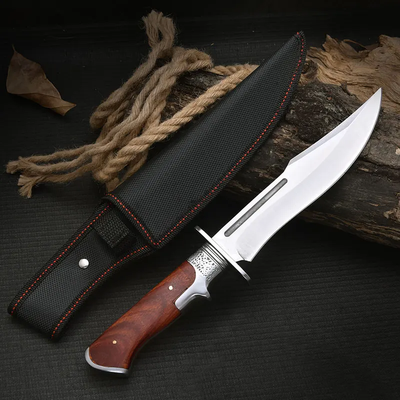 Outdoor High-Hardness Military Tactical Knife, EDC Fixed Blade, Self-Defense, Suitable for Wilderness Survival Knife