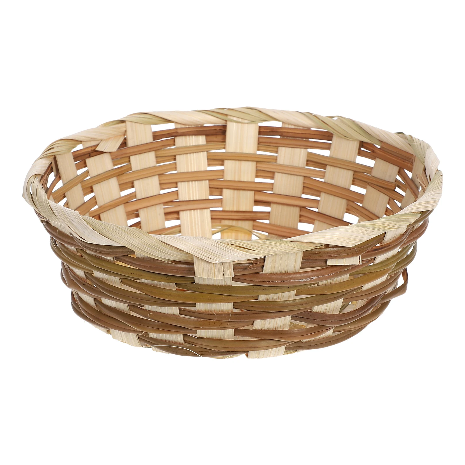 

Handmade Bamboo Fruit Basket Woven Tray Food Storage Vegetable Baskets Fruits Wicker Bread Round Multipurpose Decorative