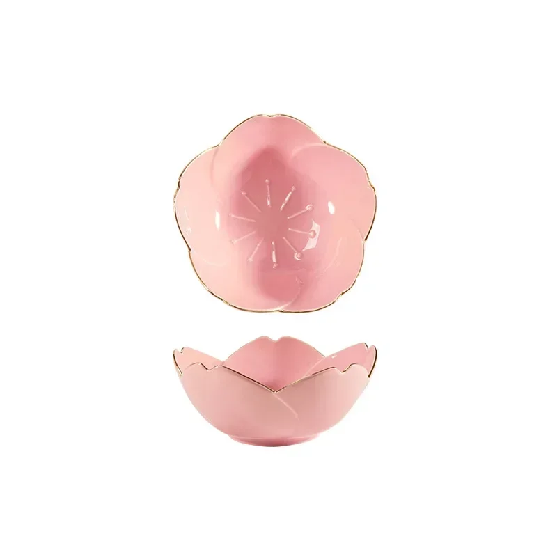 Kawaii Creative Japanese Sakura Ceramic Dish Cherry Blossom Plate Sauce Dish Flower Bowl for Kitchen Sauce Vinegar Dishes