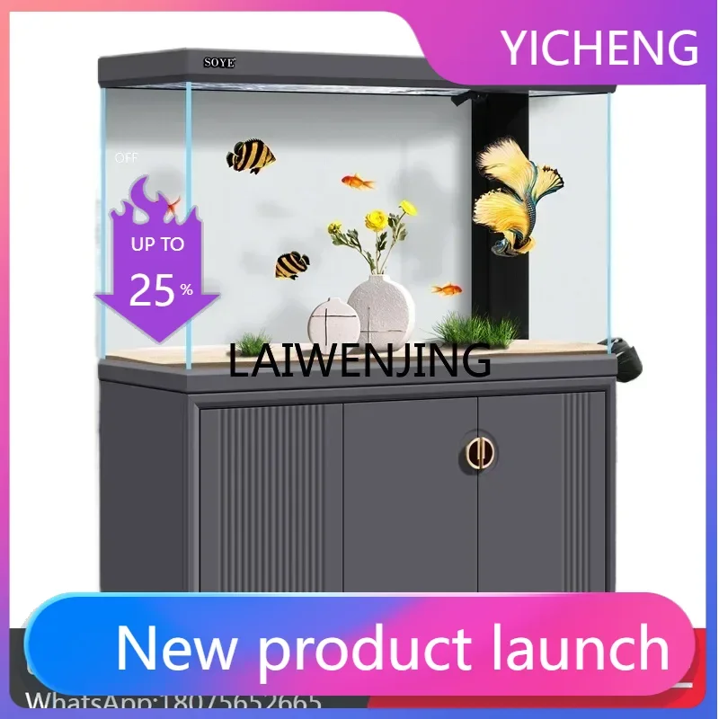 

Аквариум LYY с большим нижним фильтром, вход для фильтра, новинка 2024 года, легкий люкс, для дома, напольный, с перегородкой