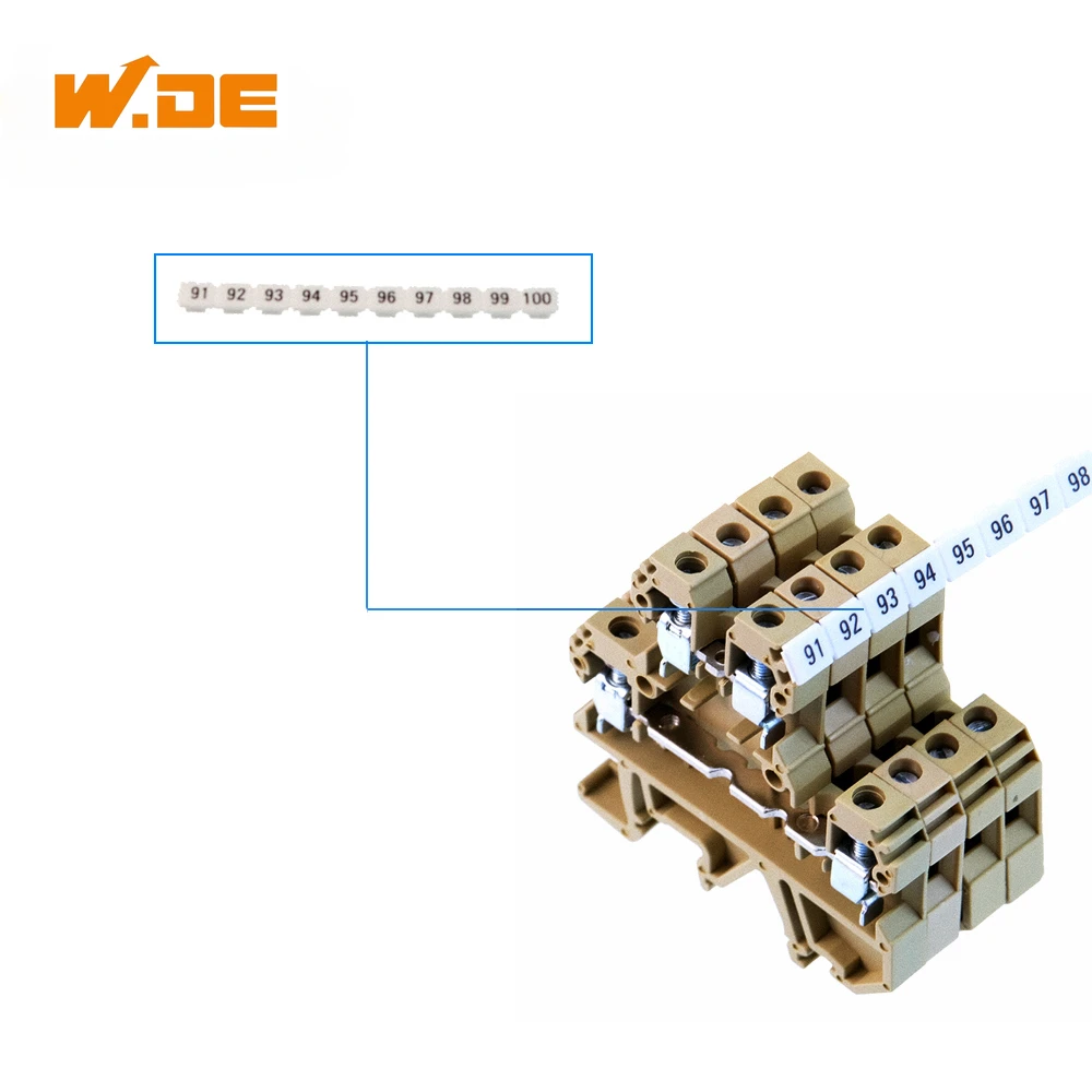 10Pcs DEK 6 Zack Marker Strips for SAK DIN Rail Terminal Blocks Standard Numbering Blank Labels