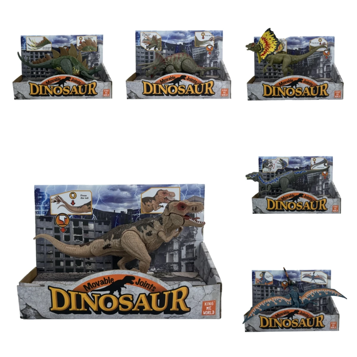 Jurassic Dinosaur Action Figures Set - T-Rex, Velociraptor, Triceratops, Stegosaurus & More! Perfect Kids' Gift for Holidays images - 6