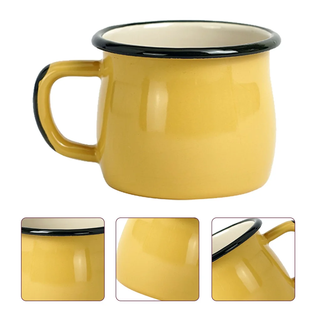 

Premium Enamel Drinking Cup Retro Milk Mug Heat Resistant for Juice Water Coffee Tea Simple Household Use Enamel Water Mug