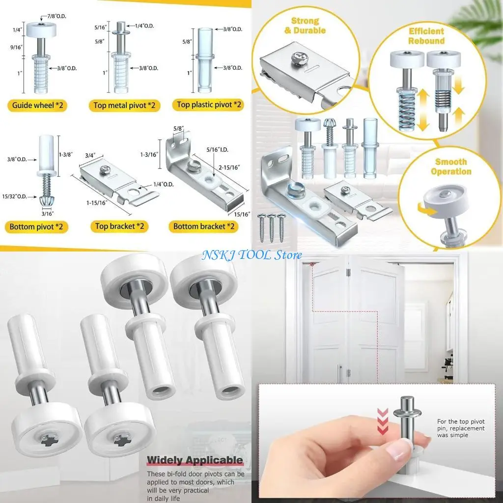 

L8RC 2Set Stainless Steel Door Hardware for Sliding Door, Closet Door, Pocket Door