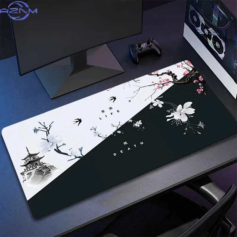 Mouse Pad Plum Blossom Ink Wash XL Lockedge Large Gaming Accessories Computer Gamer Keyboard Mouse Mat Desk Mousepad For Csgo