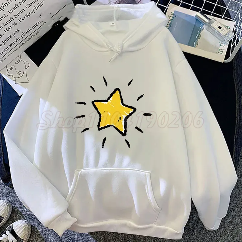 Women Hoody Five Star Casual Printing Loose Oversized Hoodies Sweatshirt Autumn Fleece Hooded Hip Hop O-Neck Clothing Female