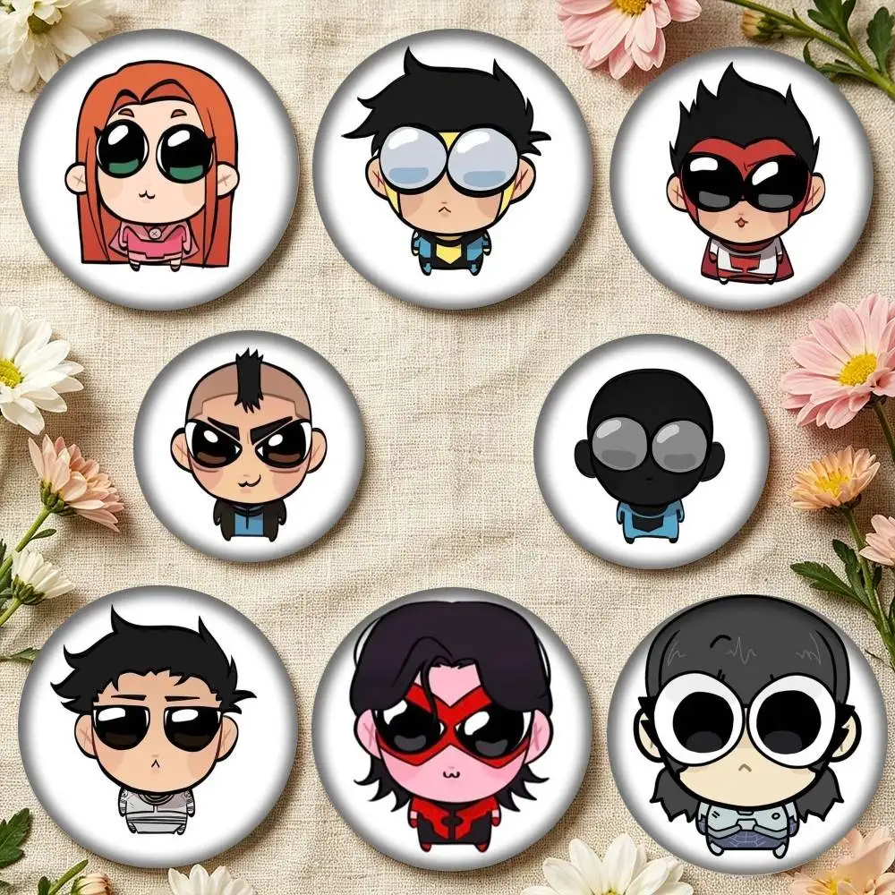 Cute Chibi I-Invincible 25 32 44 58 75mm Badges Personalized Round Brooches Pins Accessory Gift