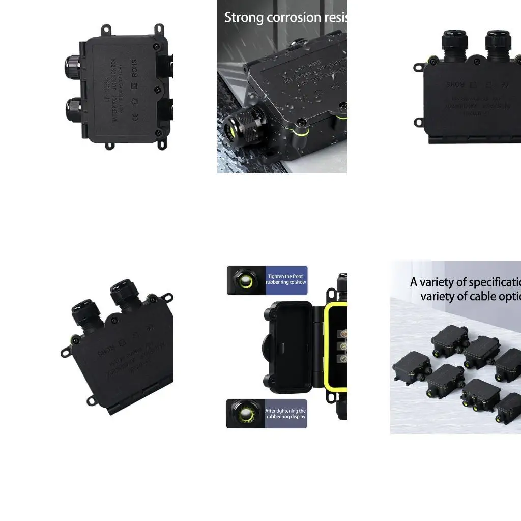 

652F Sturdy 8 12mm Electric Power Cord Box Portable Accessory Convenient for Outdoor Use Waterproof Designs Junction Box Use