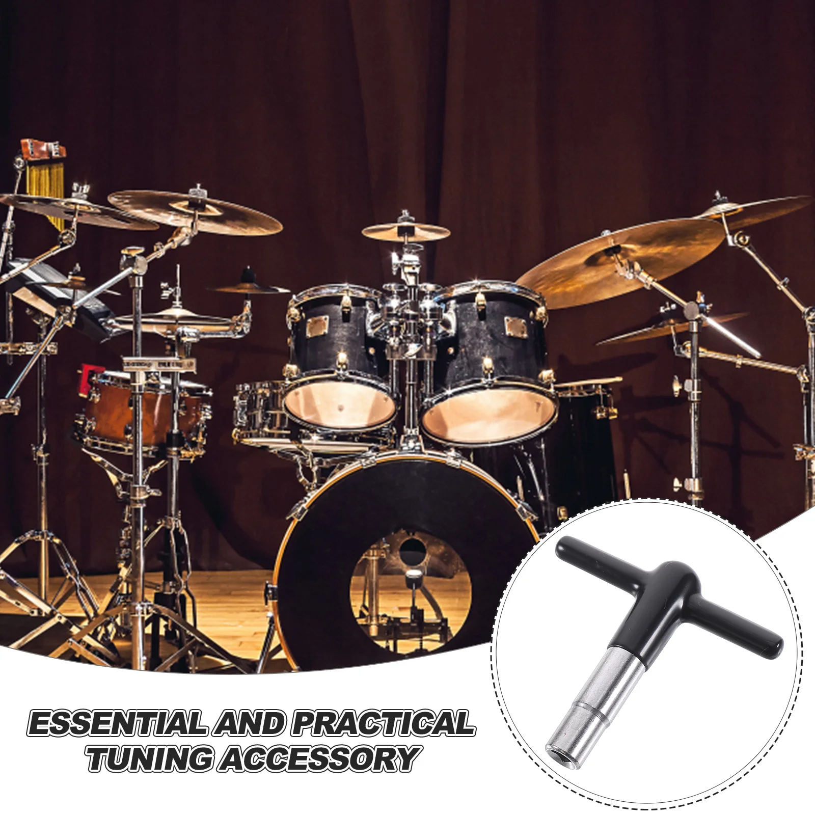 

T Shape Key Silicone Sleeve Red Lightweight Wrench for Drum Accessories Tuner Suitable Most Drum Heads Easy Installation Long