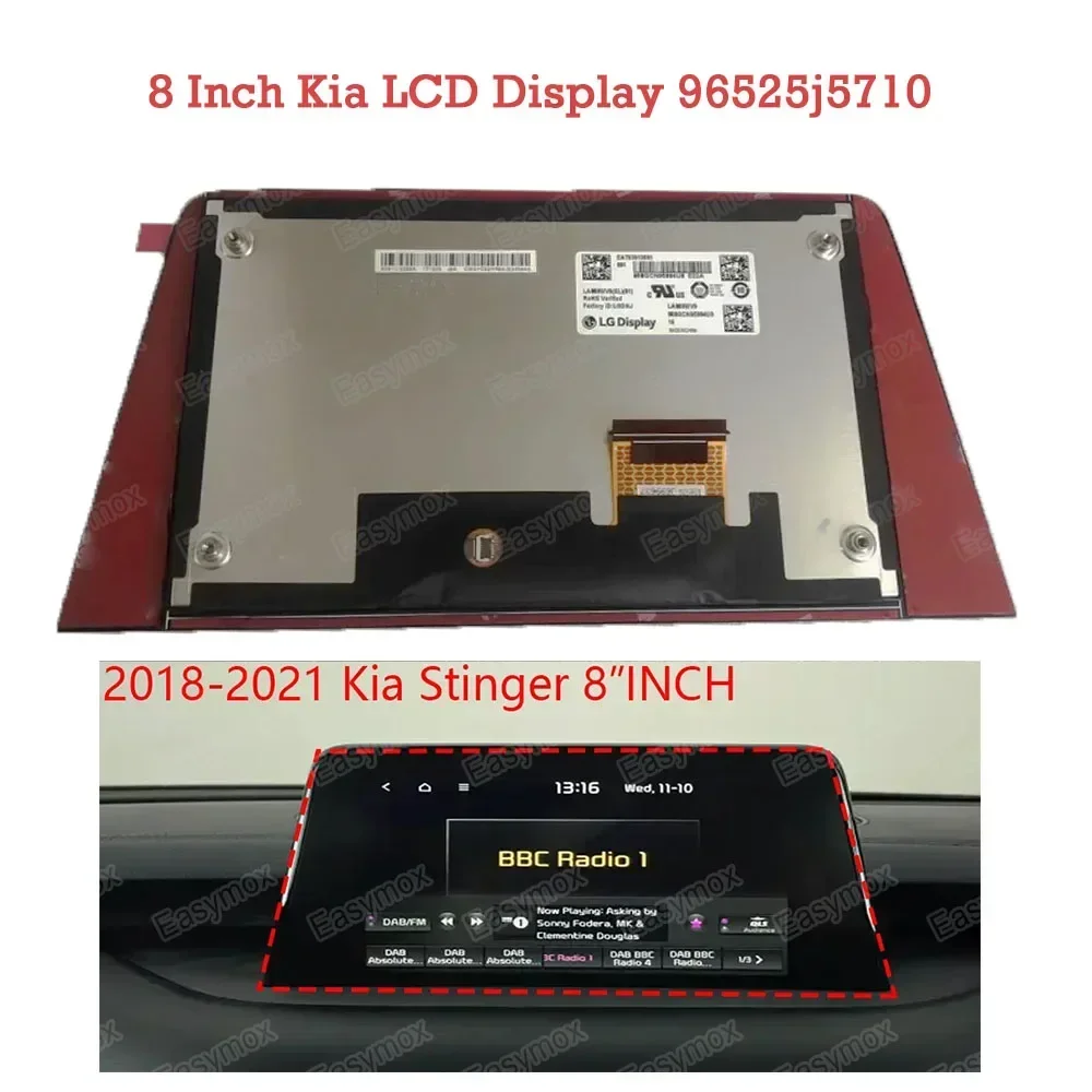 

96525j5710 8 Inch LCD Display for Kia Stinger 2018- 2021 Nav Radio Screen 96160M7070WK Repairment